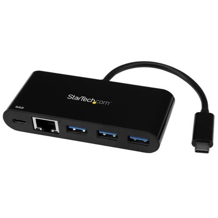 US1GC303APD StarTech.com 3 Port USB Ethernet Adapter USB 3.0 USB C to RJ45 10/100/1000Mbit/s Network Speed