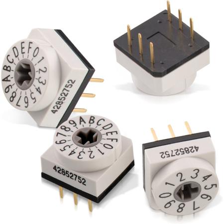 428527520916 Wurth Elektronik WS-ROTV, 16 Position, BCD Rotary Switch, 150mA, THT