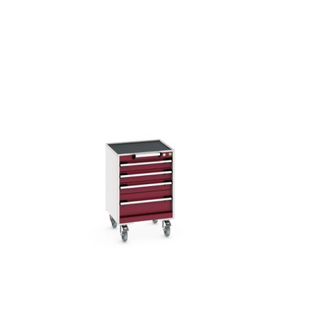 40402109-24V Bott, 4 Drawer Sheet Steel Floor Standing Storage Cabinet, 525 X 525 X 785mm