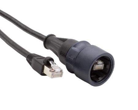 PXP6097-3M00 Bulgin6000, 3m Cat6a, Black RJ45 to Male RJ45 Male, Shielded Shielded, Terminated PVC Sheath