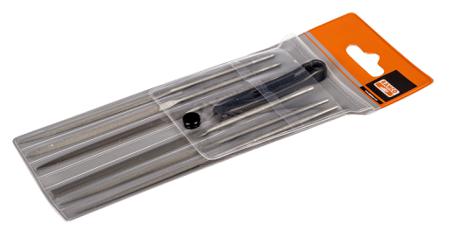 2-470-16-1-0 Bahco 160mm, Second Cut, Flat, Half Round, Round, Square Needle File Set With Soft-Grip Handle