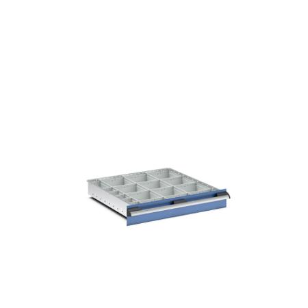 43020760 Bott Polypropylene, Recycled Plastic Storage Rack, 650mm x 650mm x 100mm, Light Grey