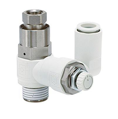 ASP330F-01-06 SMC ASP Series Threaded Fitting, R 1/8 Inlet Port x M5 x 0.8 Outlet Port,