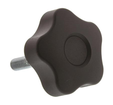 69963 Elesa  Black Multiple Lobes Clamping Knob, M8, Threaded Stud