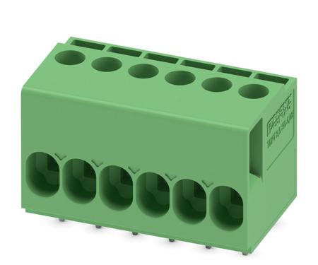 1017495 Phoenix Contact TDPT 2.5/ 6-SC-5.08 Series PCB Terminal Block, 6-Contact, 5.08mm Pitch, Through Hole Mount, 1-Row,