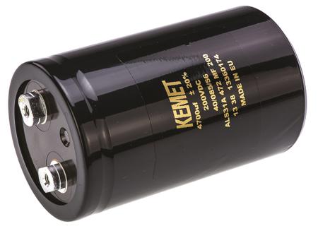ALS31A472MF200 KEMET 4700μF Aluminium Electrolytic Capacitor 200V dc, Screw Terminal -