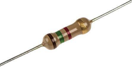 CFR50J1K5 TE Connectivity CFR50 Series Axial Carbon Film Fixed Resistor 1.5kΩ ±5% 0.5W -1200 → 0ppm/°C