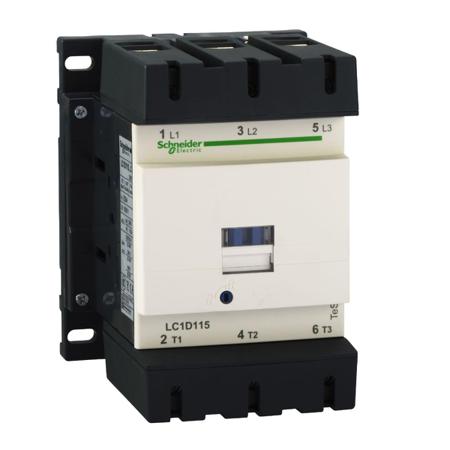 LC1D115LE7 TeSys D LC1D Contactor, 3 Pole, 115 A, 1 NO + 1 NC