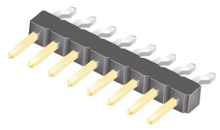 TSM-112-01-L-SH Samtec TSM Series Right Angle Surface Pin Header, 12 Contact(s), 2.54 mm Pitch, 1 Row, Unshrouded