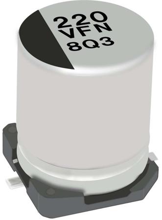EEEFN0J100R Panasonic 10μF Aluminium Electrolytic Capacitor 6.3V dc, Surface Mount -