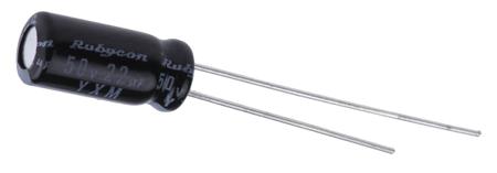 50YXM22MEFC5X11 Rubycon 22μF Aluminium Electrolytic Capacitor 50V dc, Radial, Through Hole -