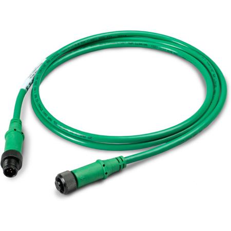174766-SWD4-3LR5-2S Eaton Straight Male M12 to Straight Female M12 Cable, 3m