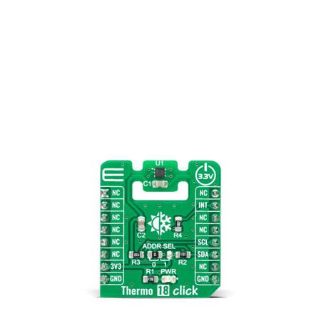 MIKROE-4829 MikroElektronika Thermo 18 Click Temperature Sensor Add On Board for WSEN-TIDS mikroBUS Socket