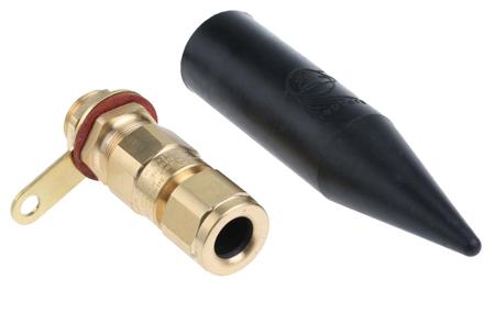 E1WFK2-16-M20 ATEX M20 Black Brass, IP66 Cable Gland With Locknut