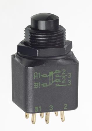 13445-4X778 APEM 1300 Series Series Push Button Switch, DP, Bushing, 11.9mm Cutout, On/Mom, 30V dc