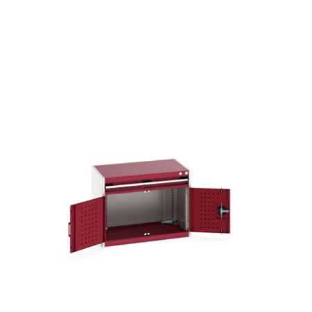 40012091-24V Bott 2 Door, 1 Drawer Sheet Steel Floor Standing Storage Cabinet, 800 X 525 X 600mm