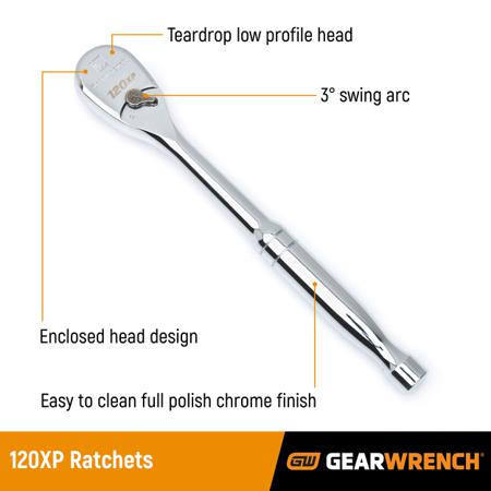 81211P GearWrench 3/8 in Ratchet with Ratchet Handle, 8.38 in Overall