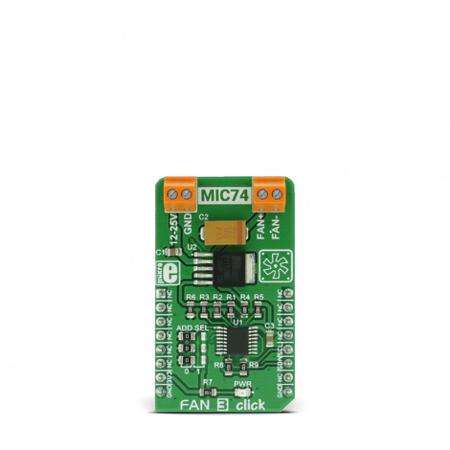 MIKROE-2841 MikroElektronika Fan 3 Click Fan Controller for MIC74-2, MIC29152 for Fan