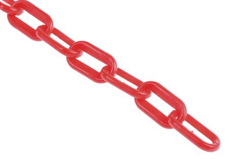 HDC000-265-400 JSP Red, White Polyethylene Material Barrier & Stanchion Chain Link for use with Cone, Post, 25m, 6mm