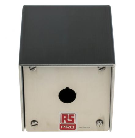 161-1524 RS Pro Push Button Enclosure, 1 Hole, 22.5mm diameter Stainless Steel