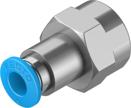 QSF-1-4-6-B-100 Festo Threaded-to-Tube Pneumatic Fitting G 1/4 Female to Push In 6 mm