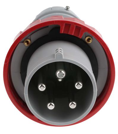 218-6337 Scame IP67 Red Cable Mount 3P+N+E Industrial Power Plug, Rated At 64A, 415 V