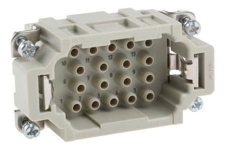 09320183001 HARTING Heavy Duty Power Connector Insert, 16A, Male, Han EE Series, 18 Contacts