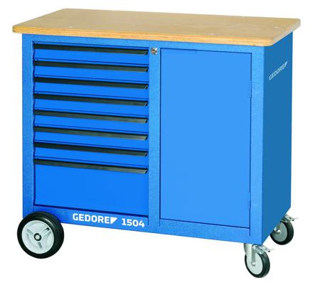 1814931 Gedore Portable Sheet Steel Mobile Workbench, 1000kg Max Load, 985 mm x 630 mm x 1100 mm
