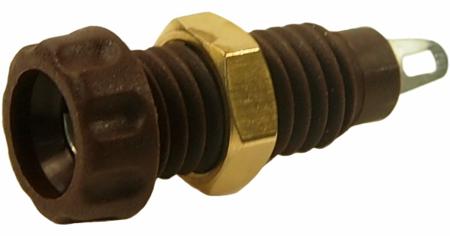 558-858 RS PRO Brown Female Banana Connectors, 4 mm Connector, Screw Termination, 10A, 60V dc, Nickel Plating