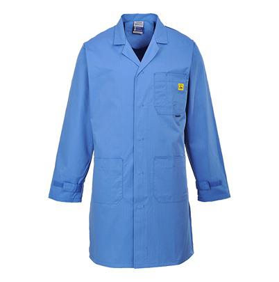 AS10HBRM Portwest Blue Unisex Reusable Lab Coat, M