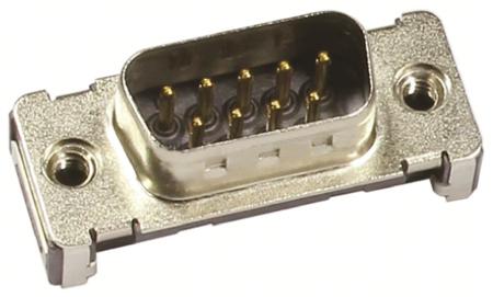 09551296811741 HARTING D-Sub 9 Way SMT D-sub Connector Plug, 2.74mm Pitch, with M3 Threaded Inserts