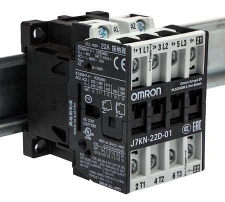J7KN-22D-01-24 Omron J7KN Series 3 Pole Contactor - 22 A, 24 V Coil, 1NC, 12 kW