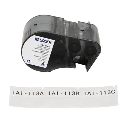 M5-133-427 Brady B-427 on Black on White, Transparent Label, 44.45 mm Width, 38.10mm Label Width