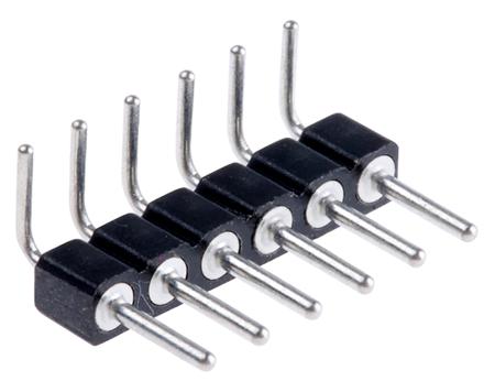 800-80-006-20-001101 Preci-Dip 800 Series Right Angle Through Hole Pin Header, 6 Contact(s), 2.54 mm Pitch, 1 Row, Unshrouded