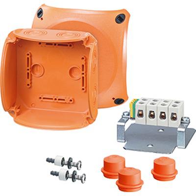 FK 0606 HENSEL Fk Series Orange Polycarbonate Junction Box, IP66, 77 x 130 x 130mm