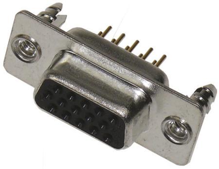 09563517512 HARTING 44 Way Through Hole D-sub Connector Socket, 2.29mm Pitch, with 4-40 UNC Threaded Inserts, Boardlocks