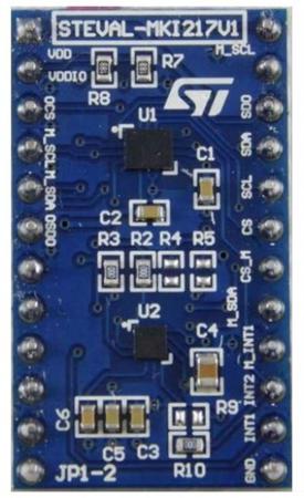 STEVAL-MKI217V1 STMicroelectronics Adapter board for standard DIL24 socket based on LSM6DSOX and LIS2MDL in sensor hub mode 32 Bit