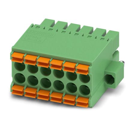1790331 Phoenix Contact, 3.5mm Pitch, DFMC 1.5/ 6-STF-3.5, 12 Way, Pluggable Terminal Block, Plug, Cable Mount, Spring Cage
