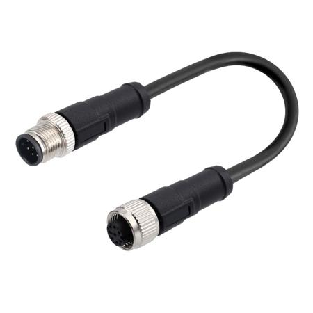282-5431 RS PRO Straight Male 8 way M12 to Straight Female 8 way M12 Cable, 5m