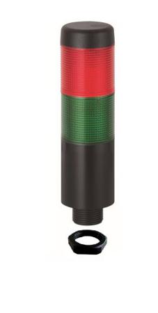 698-220-74 Werma KOMPAKT 37 Series Green, Red Signal Tower, 2 Lights, 12 V ac/dc, Base Mounting