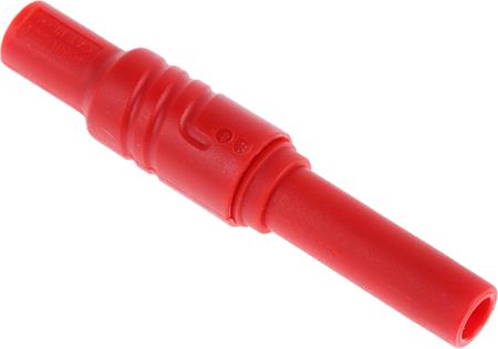 934096101 Hirschmann Test & Measurement, Red 4mm Socket, Nickel Plated, 1000V ac/dc, 24A