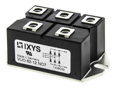 VUO82-12NO7 IXYS Bridge Rectifier Module, 88A, 1200V, 3-phase, 5-Pin
