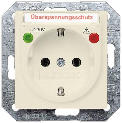 5UB1565 Siemens 5UB15 White Electrical Socket, 16A, Schuko