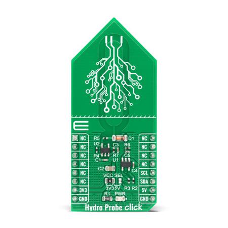 MIKROE-4131 MikroElektronika Hydro Probe Click Sensor Board for MCP3221, MIC1557
