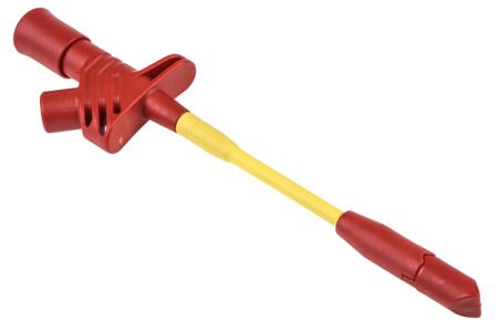 935980217 Hirschmann Test & Measurement 10A Black/Red Grabber Clip, 1kV Rating - 10mm Tip Size, 4mm Probe Socket Size