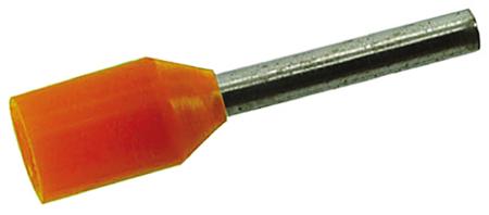 458-746A RS PRO Insulated Crimp Bootlace Ferrule, 8mm Pin Length, 1.3mm Pin Diameter, 0.5mm² Wire Size, Orange