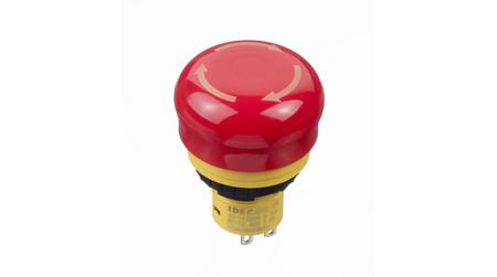 AB6E-3BV02PRM Idec X6 Series Latching Emergency Stop Push Button, Panel Mount, 16.2mm Cutout, 2NC, IP65
