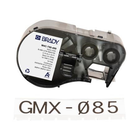 M4C-750-499 Brady B-499 on Black on White Label, 19.05 mm Width