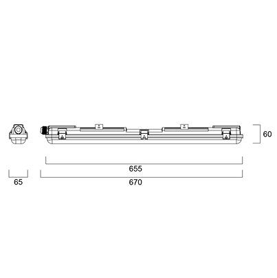 90072 Sylvania 13.2 W LED Batten Light, 240 V LED Batten, 670 mm Long, IP65