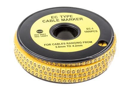 812-0852 RS Pro Slide On Cable Marker, Pre-printed G Black on Yellow 3 → 4.2mm Dia. Range